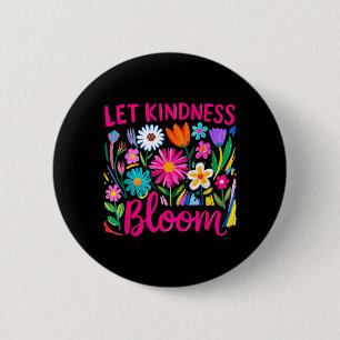 Let Kindness Bloom Boho Floral Vintage Flowers 6 Cm Round Badge
