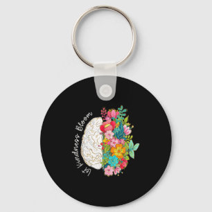 Let kindness bloom mental health awareness floral key ring