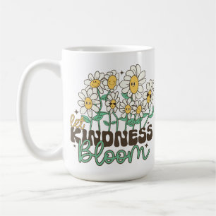Let Kindness Bloom– Retro Smiling Daisy Flower Coffee Mug