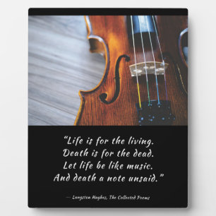 Let Life Be Like Music Langston Hughes Plaque