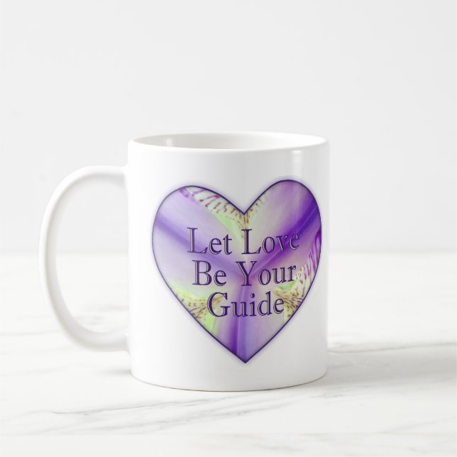 Let Love Be Your Guide,  heart flower Coffee Mug (Left)