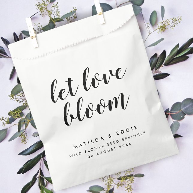 Let Love Bloom | Minimalist Wedding Flower Seeds Favour Bag (Creator Uploaded)