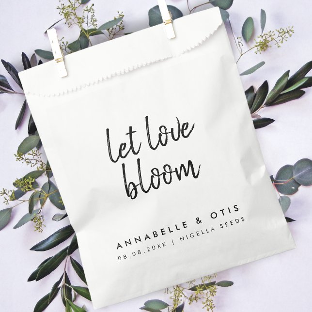 Let Love Bloom | Modern Wedding Flower Seed Favour Bag (Creator Uploaded)
