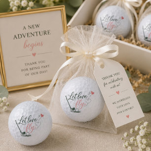 Let love Fly, Wedding Favour, Golf theme Wedding Balls