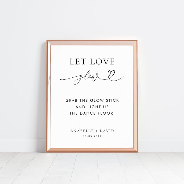 Let Love Glow Stick Heart Dance Floor Wedding Sign (Creator Uploaded)