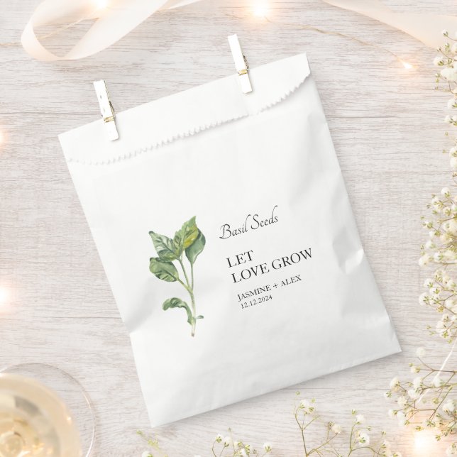 Let Love Grow | Basil Seed Wedding Favour Bag (Clipped)