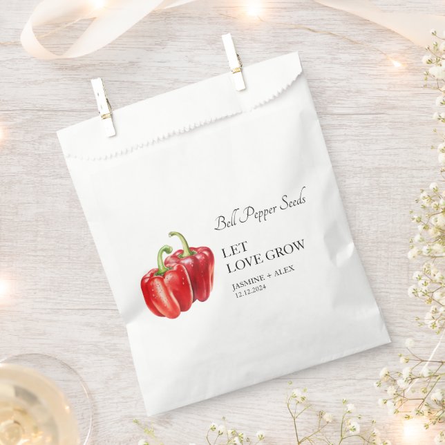 Let Love Grow | Bell Pepper Seed Wedding Favour Ba Bag (Clipped)