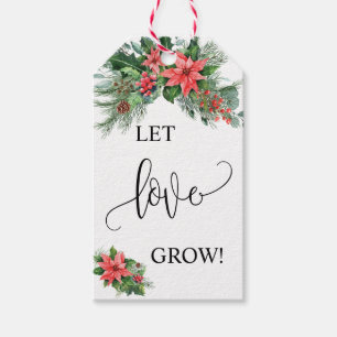 Let Love Grow Christmas bridal shower favour Gift Tags