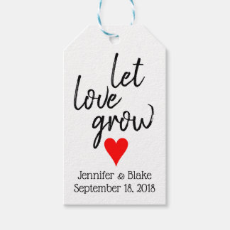 Let Love Grow Customisable Wedding Favour Tag