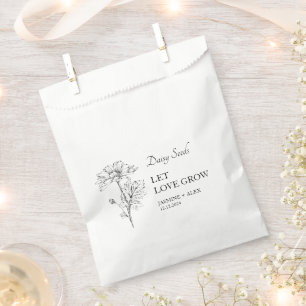 Let Love Grow Daisy Seed Wedding Favour Bag