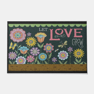 Let Love Grow Design, Beautiful Flower Doormat