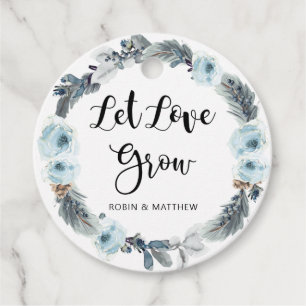 Let Love Grow Dusty Blue Plant Seeds Wedding Favou Favour Tags