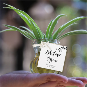 Let Love Grow, Elegant Modern Rustic Favour Tags