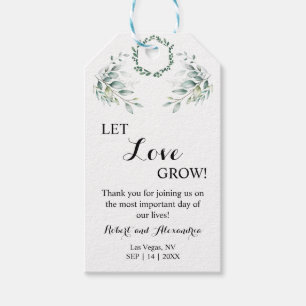Let Love Grow Eucalyptus Wedding Favour Gift Tags