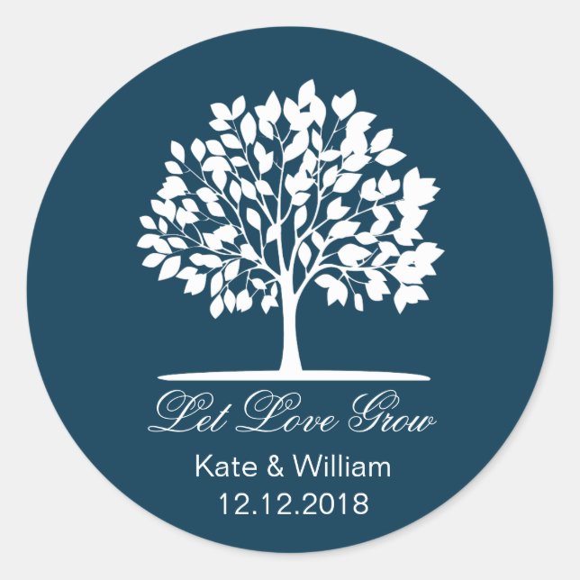 Let love grow favours seeds packet stickers (Front)