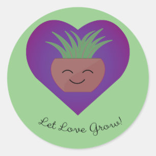 Let Love Grow Fern Classic Round Sticker