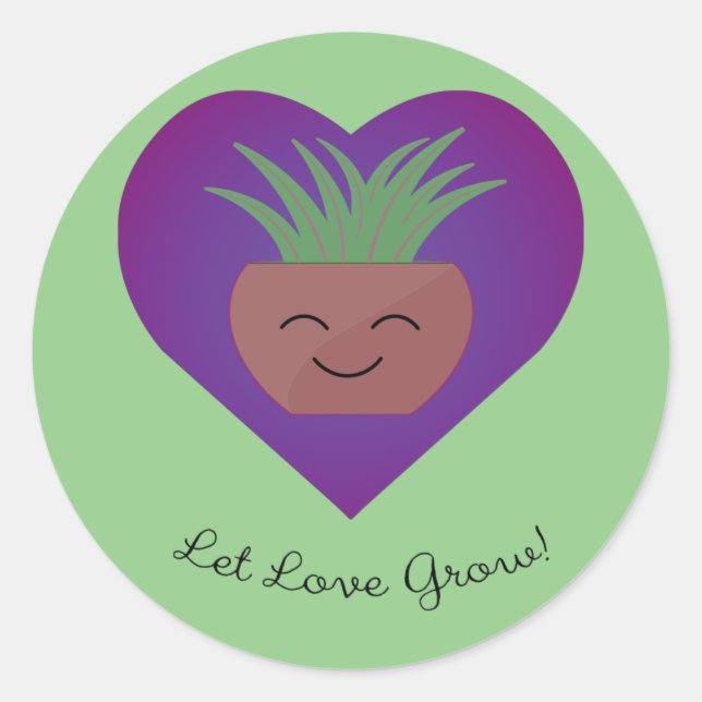 Let Love Grow Fern Classic Round Sticker (Front)