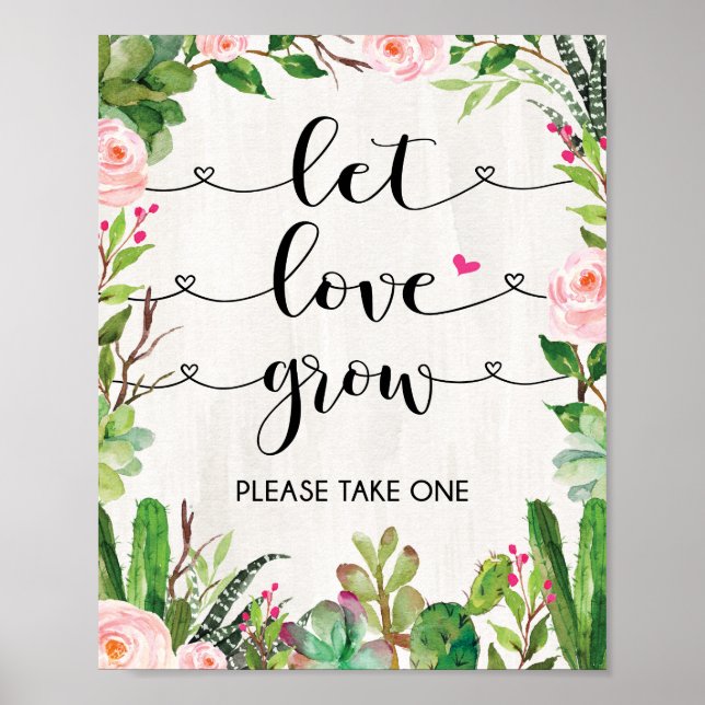 Let Love Grow Fiesta Cactus Bridal Shower Decor (Front)
