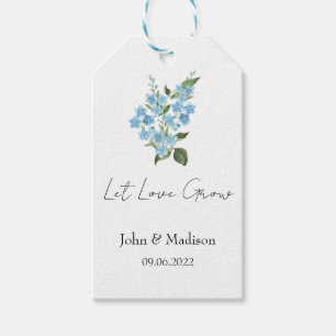 Let love grow forget me not seed packet Wedding Gift Tags