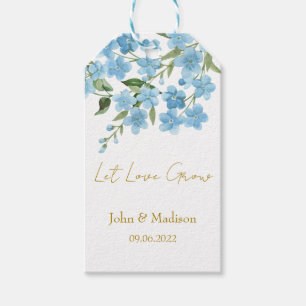 Let love grow forget me not seed packet Wedding Gift Tags