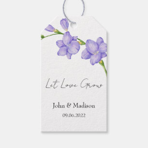 Let love grow Freesia seed packet Wedding Gift Tags