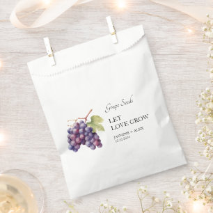 Let Love Grow Grape Seed Wedding Favour Bag