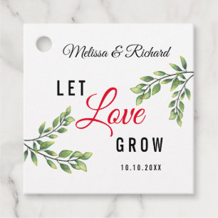 Let Love Grow Greenery Wedding Thank You Favour Tags