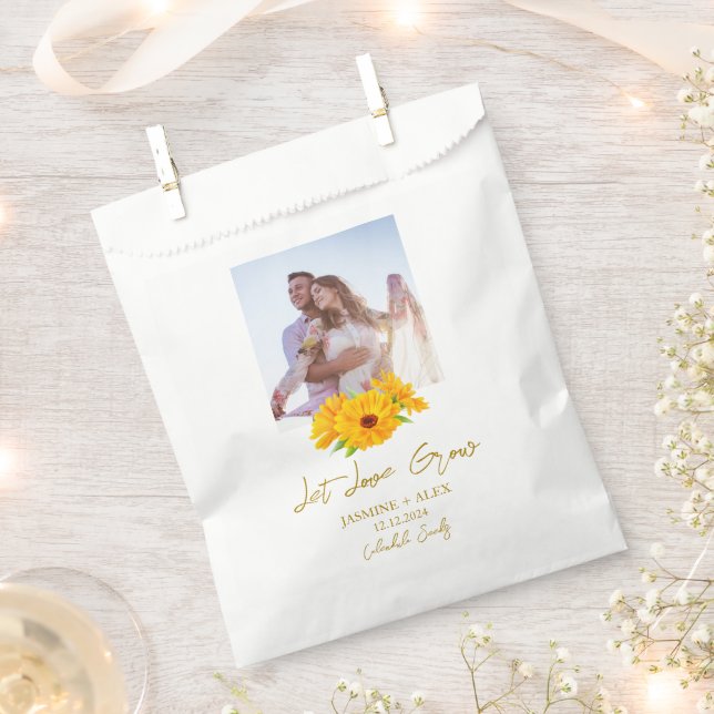 Let Love Grow l Calendula Seeds Photo Wedding  Favour Bag (Clipped)