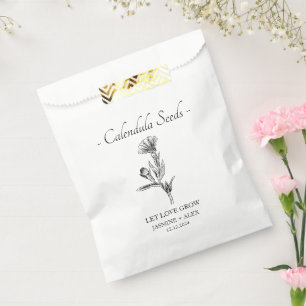 Let Love Grow l Calendula Seeds Wedding Favour Bag