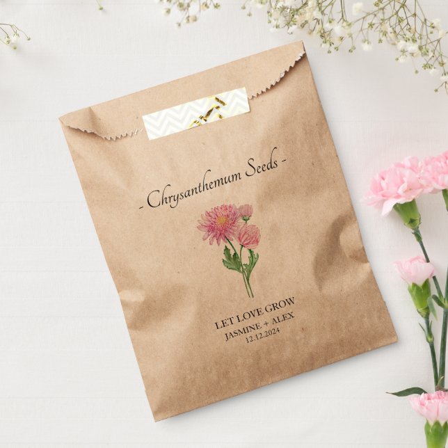 Let Love Grow l Chrysanthemum Seeds Wedding Favour Bag (Sealed)