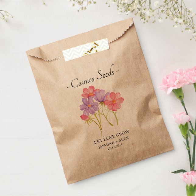 Let Love Grow l Cosmos Seeds Wedding Favour Bag (Sealed)