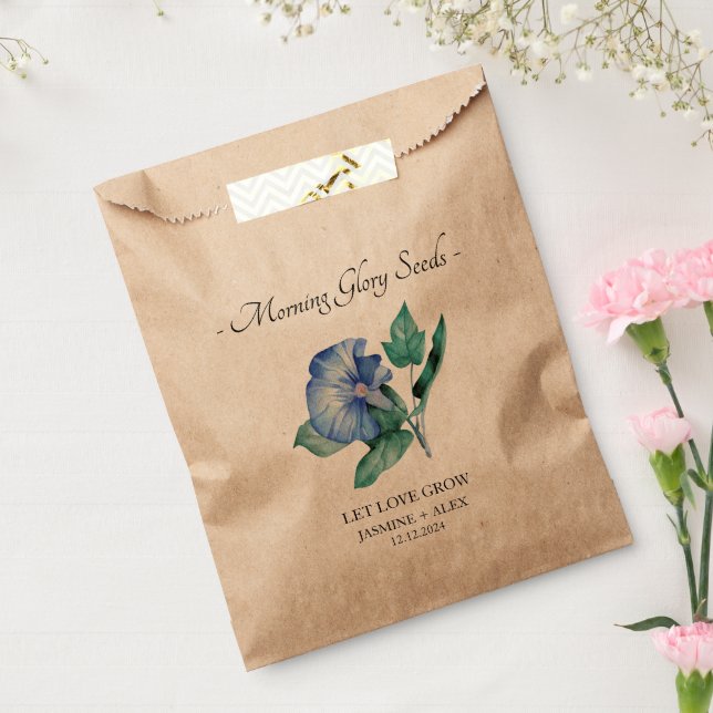 Let Love Grow l Morning Glory Seeds Wedding Favour Bag (Sealed)