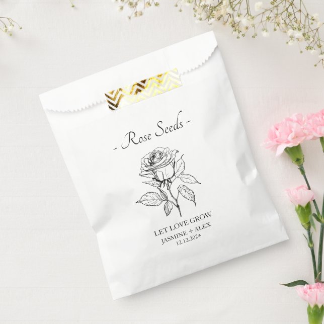 Let Love Grow l Rose Seeds Wedding Favour Bag (Sealed)