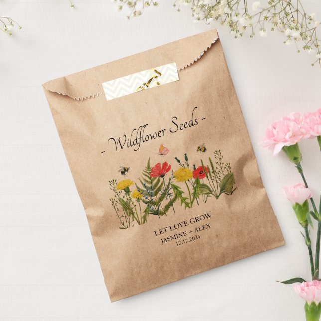 Let Love Grow l Wildflower Seeds Wedding Favour Ba Bag (Sealed)