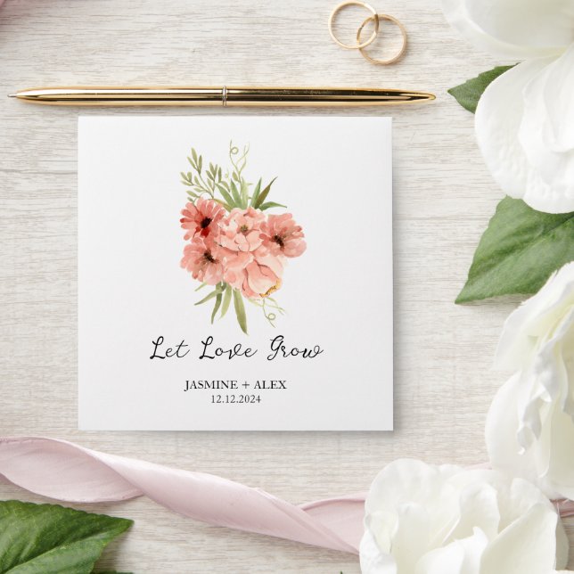 Let Love Grow l Zinnia Seed Packet Wedding Favour Envelope (Wedding)