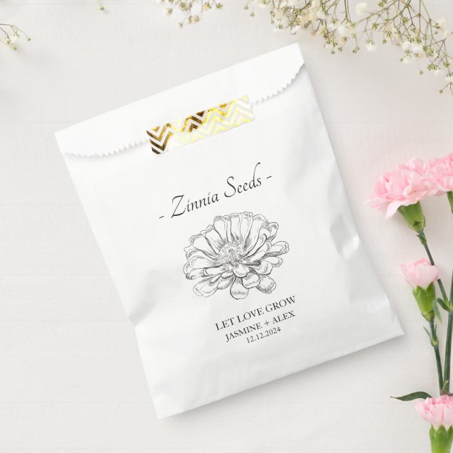 Let Love Grow l Zinnia Seeds Wedding Favour Bag (Sealed)