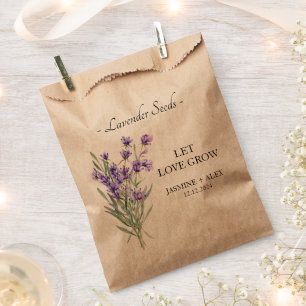 Let Love Grow Lavender Seed Wedding Favour Favour Bag