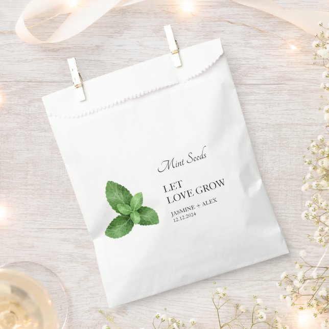 Let Love Grow | Mint Seed Wedding Favour Bag (Clipped)