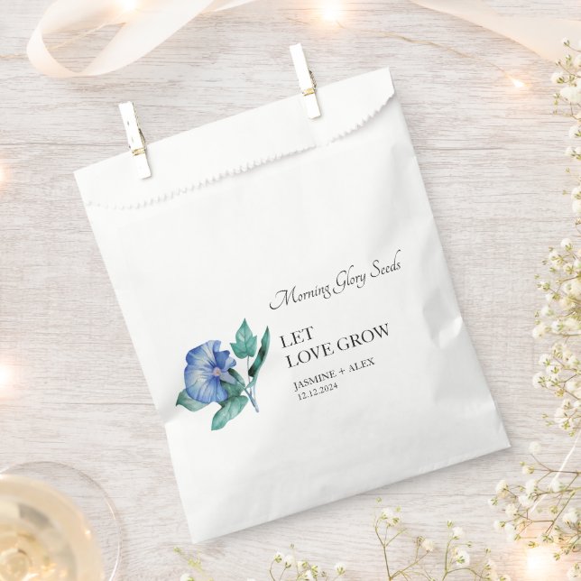 Let Love Grow Morning Glory Seed Wedding Favour Bag (Clipped)
