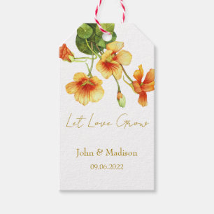 Let love grow Nasturtium seed packet Wedding Gift Tags