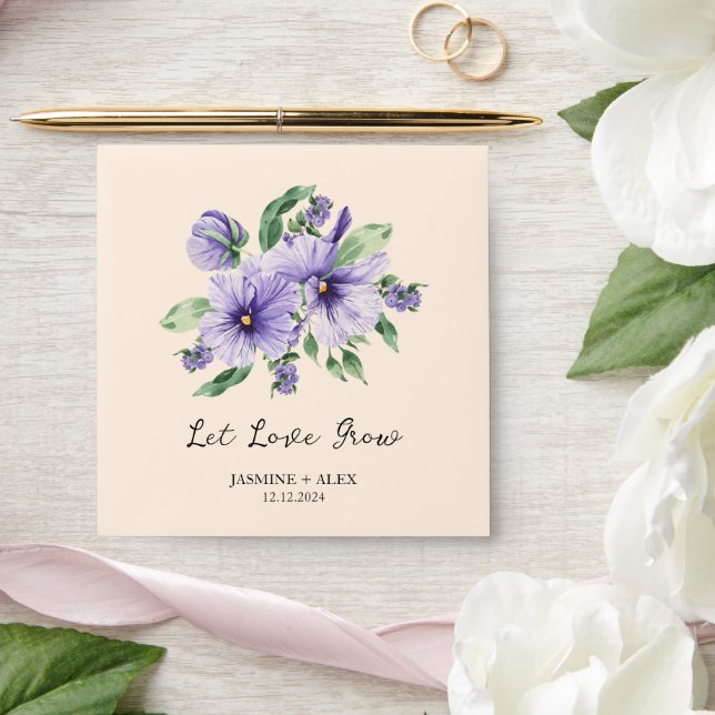 Let Love Grow | Pansy Seed Packet Wedding Favour Envelope (Wedding)