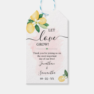 Let Love Grow Pink Lemon Bridal Shower Plant Favou Gift Tags