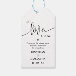 Let Love Grow plant gift minimalist wedding favour Tags