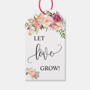 Let Love Grow plant gift pink floral wedding favou Tags