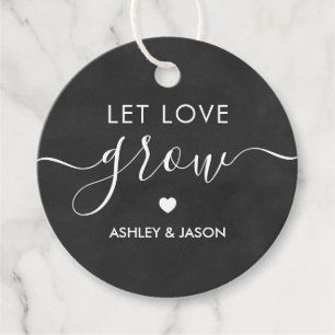 Let Love Grow, Plant Gift Tag, Wedding Chalkboard Favour Tags