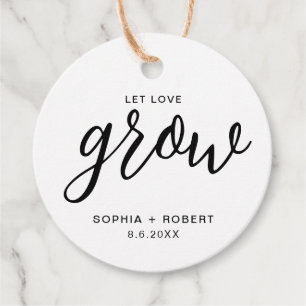 Let Love Grow Plant greenery wedding favour Tags