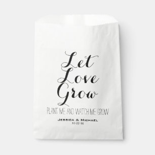 Let Love Grow plant seeds garden wedding Favour Bag