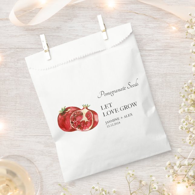 Let Love Grow | Pomegranate Seed Wedding Favour Ba Bag (Clipped)