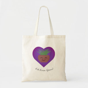 Let Love Grow Potted Plant Tote Bag