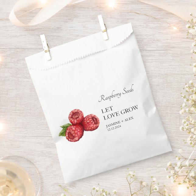 Let Love Grow | Raspberry Seed Wedding Favour Bag (Clipped)
